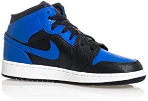 Youth Air Jordan 1 Mid Gs 554725 Black-hyper Royal