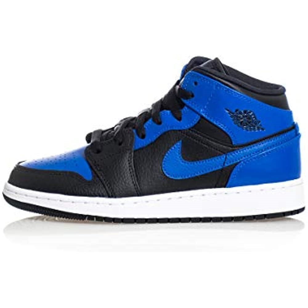 Youth Air Jordan 1 Mid Gs 554725 Hyper Royal-crna