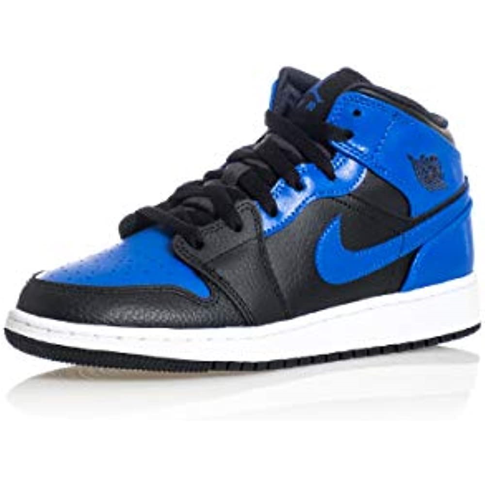 Youth Air Jordan 1 Mid Gs 554725 Hyper Royal-crna