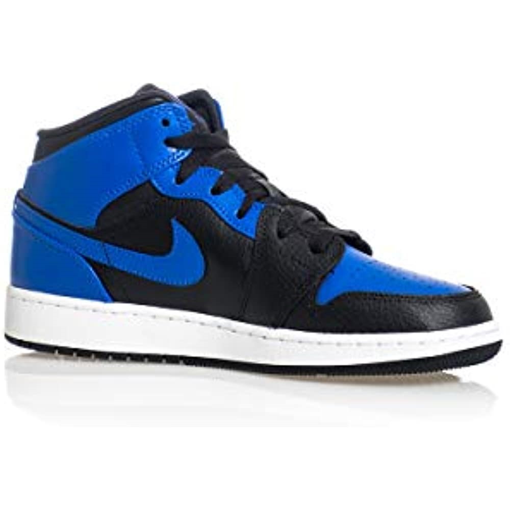 Youth Air Jordan 1 Mid Gs 554725 Hyper Royal-crna