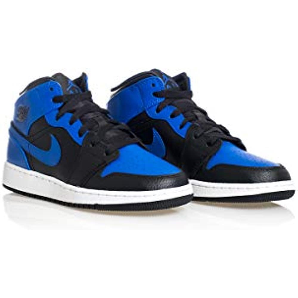 Youth Air Jordan 1 Mid Gs 554725 Hyper Royal-crna