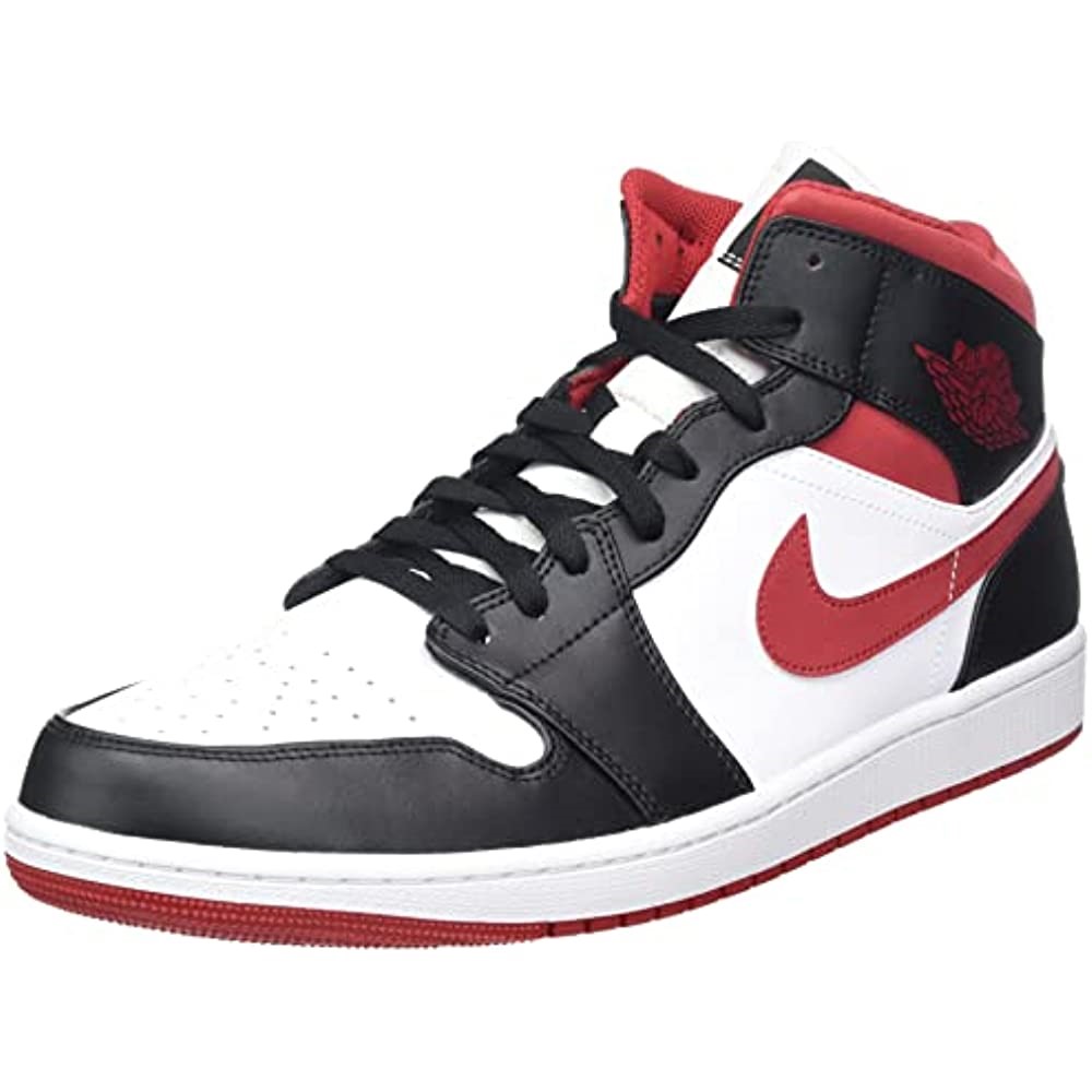 Youth Air Jordan 1 Mid Gs 554725 Bijela-teretana Crveno-crna