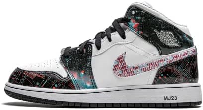 Youth Air Jordan 1 Mid Se Gs Kožne Sintetičke Tenisice Bijelo-sjajno Grimizno-plave