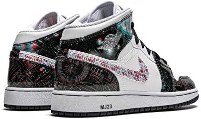 Youth Air Jordan 1 Mid Se Gs Kožne Sintetičke Tenisice Bijelo-sjajno Grimizno-plave