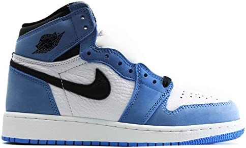 Youth Air Jordan 1 Retro Visoke Og Gs Kožne Tenisice Bijelo-crno-sveučilišno Plave